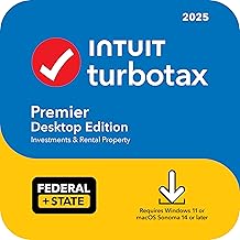 TurboTax Premier Desktop Edition 2025, Federal & State Tax Return [PC/Mac Download]