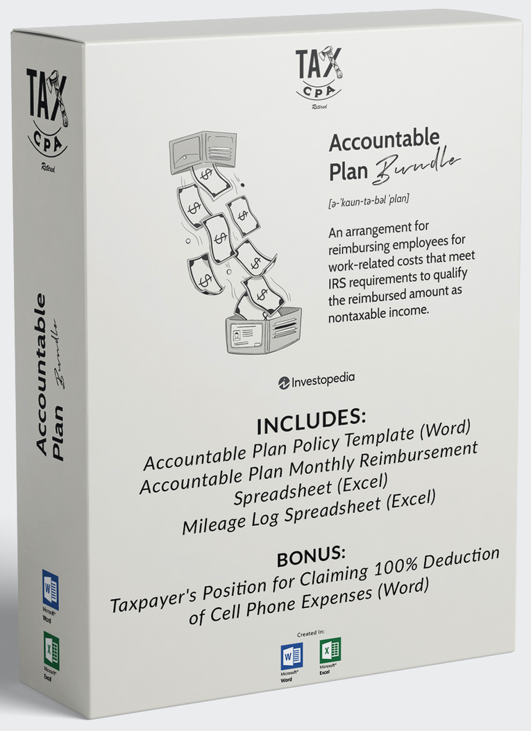 Accountable Plan Excel Workbook: Employee Reimbursement Tracker
